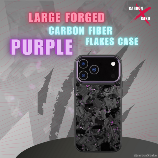 Iphone Large Carbon FIber Flakes Case | Purple