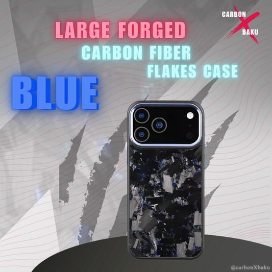 Iphone Large Carbon FIber Flakes Case | Blue