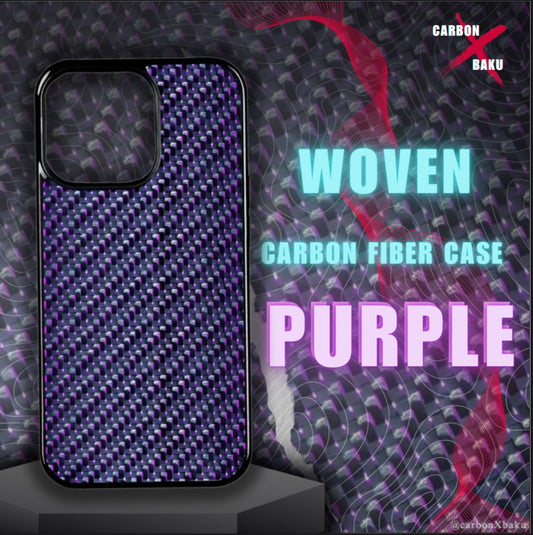 Iphone Woven Carbon Fiber Case | Purple