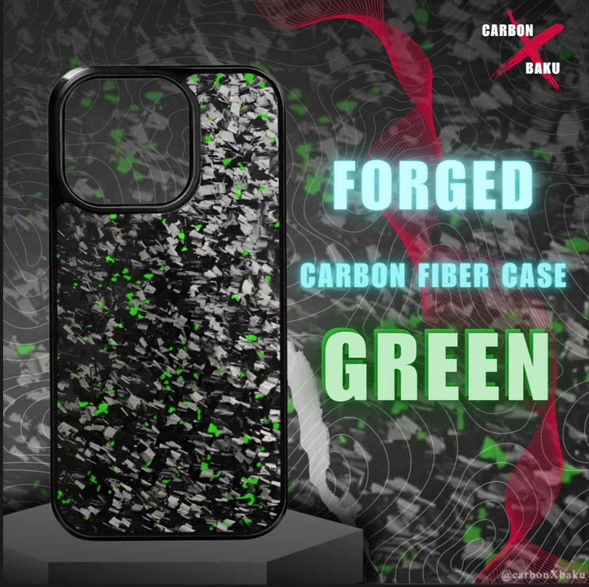 Iphone Forged Carbon FIber Case | Green