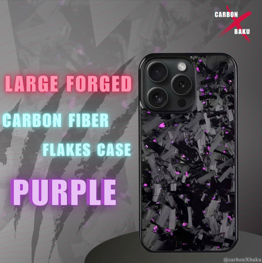 Iphone Large  Carbon FIber Flakes Case | Purple