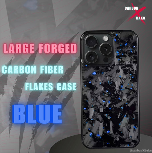 Iphone Large  Carbon FIber Flakes Case | Blue