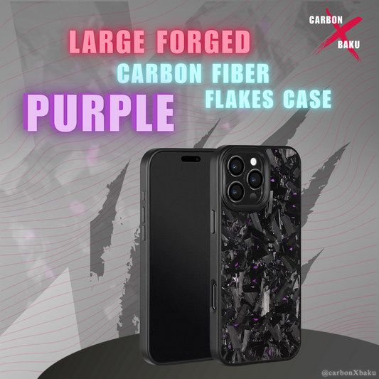 Iphone Large  Carbon FIber Flakes Case | Purple