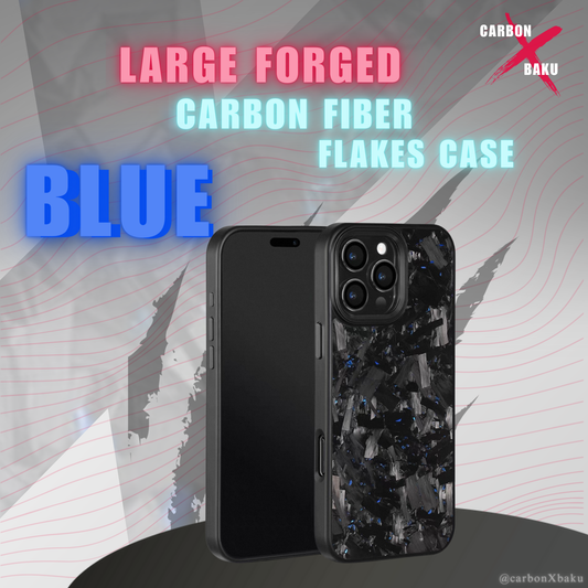 Iphone Large  Carbon FIber Flakes Case | Blue
